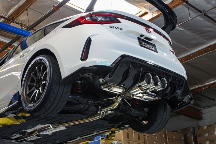 Remark 2023+ Honda Civic Type-R (FL5) Triple Tip Catback Exhaust w/ Triple Tip & Front Pipe - Bull Strap