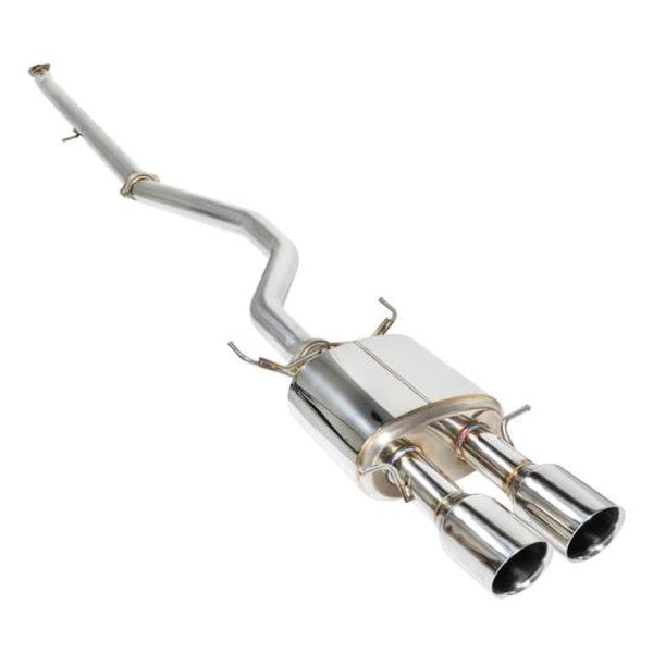 Remark 2017 Civic Si 4 Door Sedan Cat Back Exhaust w/Stainless Double Wall Tip (Not Resonated) - Bull Strap