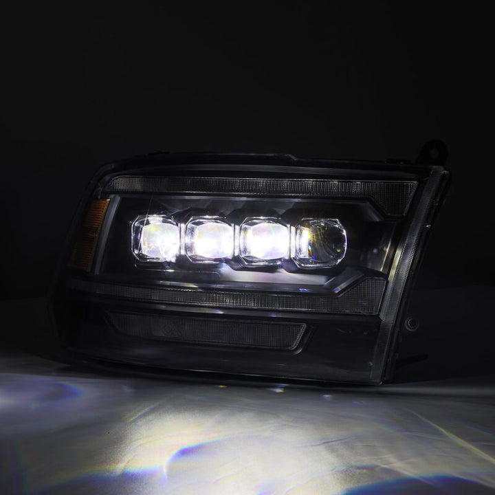 AlphaRex 09-18 Dodge Ram 2500 NOVA LED Proj Headlights Plank Style Design Black w/ Activation Light - Bull Strap