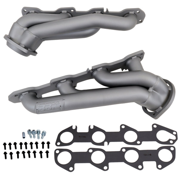 BBK 09-20 Dodge Challenger Hemi 5.7L Shorty Tuned Length Exhaust Headers - 1-3/4in Titanium Ceramic - Bull Strap