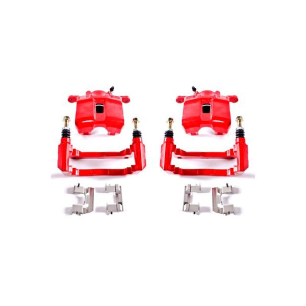 Power Stop 01-03 Acura CL Front Red Calipers w/Brackets - Pair - Bull Strap