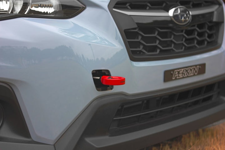 PERRIN 22-25 Subaru WRX / 18-23 Crosstrek / 20-25 OBXT / 17-23 Impreza Tow Hook Kit (Front) - Red - Bull Strap