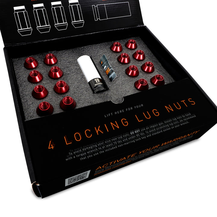 Mishimoto Aluminum Locking Lug Nuts M12x1.5 20pc Set Black - Bull Strap