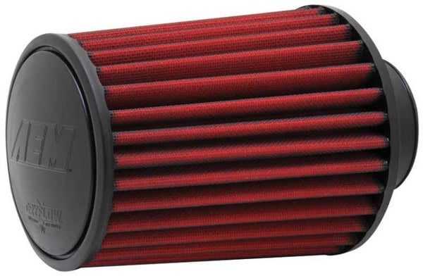 AEM 2.75in Flange ID x 6.25in Base OD x 7in H Dryflow Conical Air Filter - Bull Strap