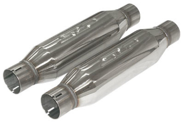 SLP Exhaust LoudMouth 2.5in Inlet / Outlet Bullet-Type Resonator - Bull Strap