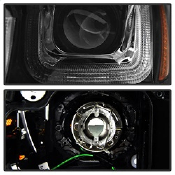 Spyder Volkswagen Golf VII 14-16 Projector Headlights DRL LED Red Stripe Blk PRO-YD-VG15-RED-DRL-BK - Bull Strap
