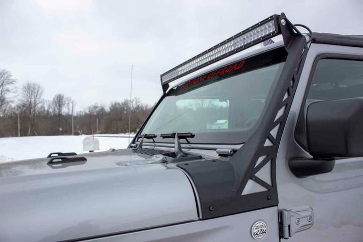 Fishbone Offroad 2018+ Jeep Wrangler JL Windshield Light Bracket - Bull Strap