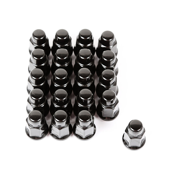 Rugged Ridge Wheel Lug Nut Set of 20 Black 1/2-20 - Bull Strap
