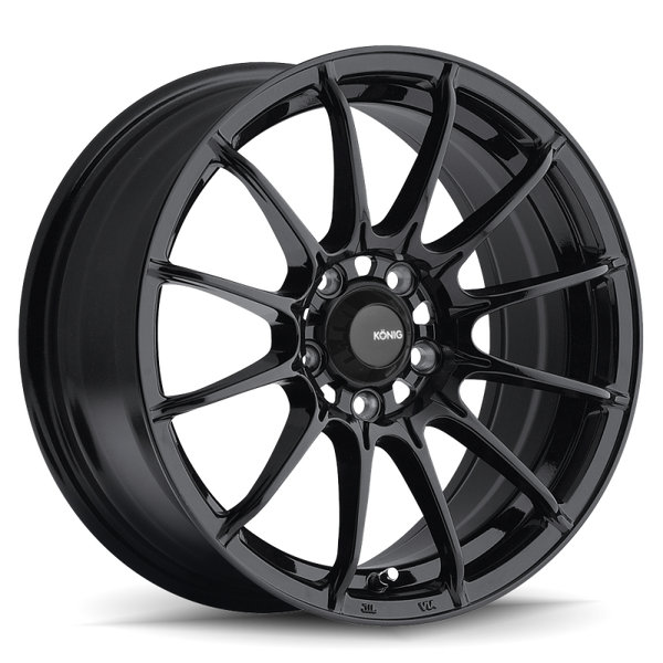 Konig Dial In 15x7 4x100 ET35 Gloss Black - Bull Strap