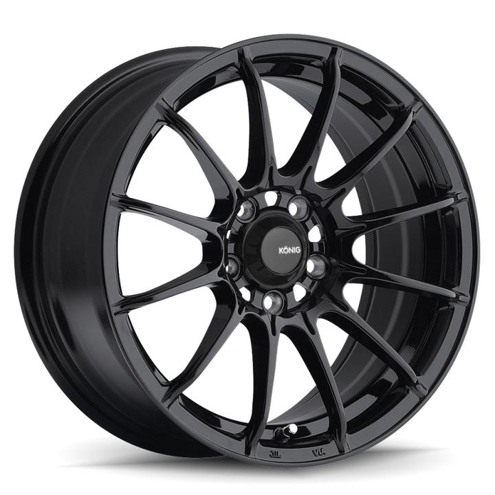 Konig Dial In 15x7 4x100 ET35 Gloss Black - Bull Strap