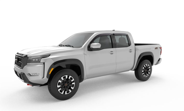 AVS 2022 Nissan Frontier (Crewcab Pickup) Ventvisor Outside Mount Window Deflectors 4pc - Smoke - Bull Strap