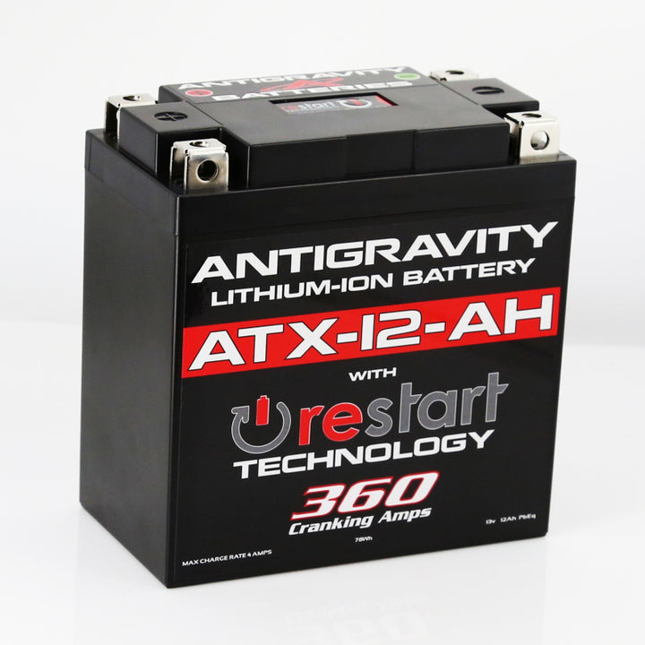 Antigravity YTX12B-BS Lithium Battery w/Re-Start - Bull Strap