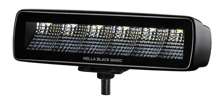 Hella Universal Black Magic 6 L.E.D. Mini Light Bar - Flood Beam - Bull Strap