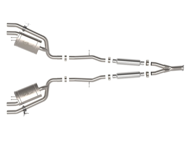 aFe 22-23 Kia Stinger L4-2.5L Turbo Gemini XV 3in to Dual 2-1/2in Cat-Back Exhaust System w/ Cut-Out - Bull Strap