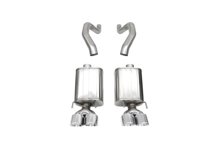 Corsa 06-13 Chevy Corvette C6 Z06 7.0L / 09-13 ZR1 6.2L Polished Axle-Back Exhaust w/4.5in Twin Tips - Bull Strap