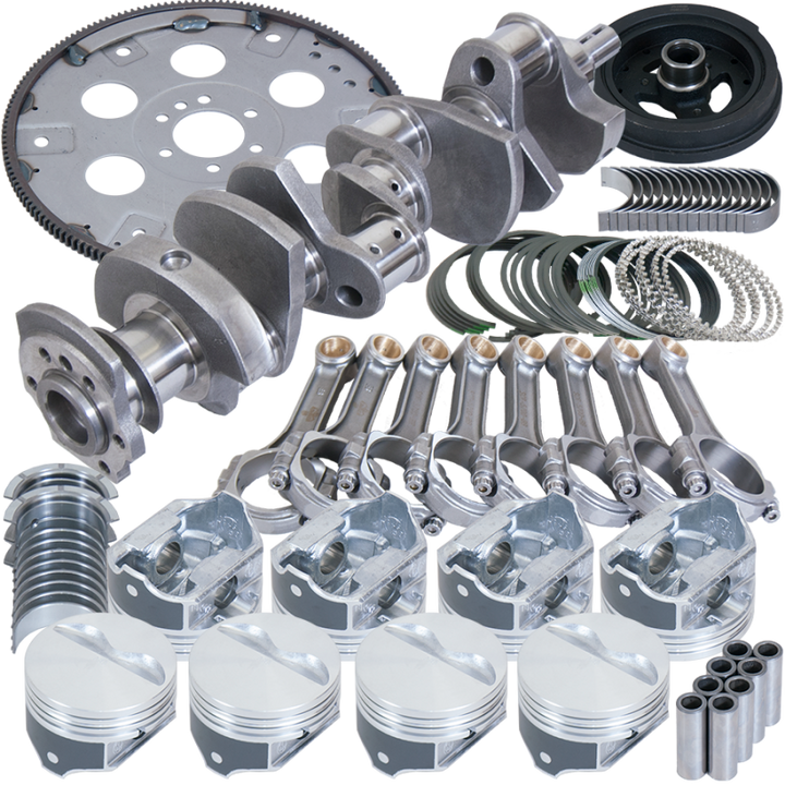 Eagle Chevy 350 2Pc 3.480in Crank 5.700in I-Beam Rods Cast -7cc 4.030in Pistons Balanced Assembly - Bull Strap