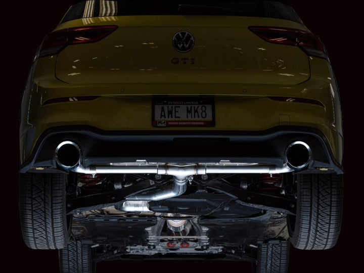 AWE 2022 VW GTI MK8  Track Edition Exhaust - Chrome Silver Tips - Bull Strap