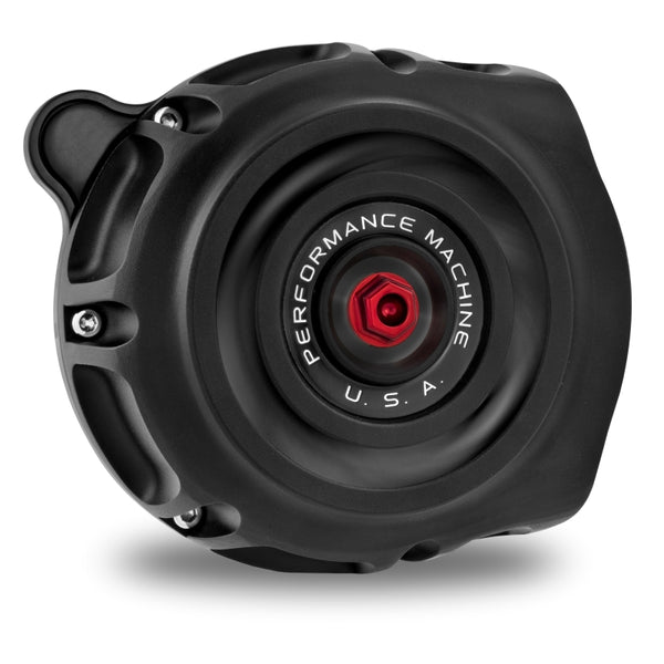 Performance Machine  Vintage Air Cleaner - Black Ops - Bull Strap