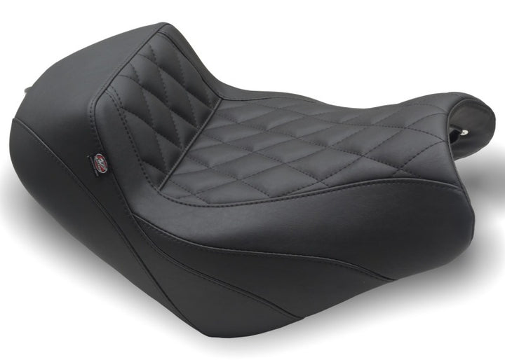 Mustang 15-23 Kawasaki Vulcan S Solo Seat Diamond Stitch - Black - Bull Strap