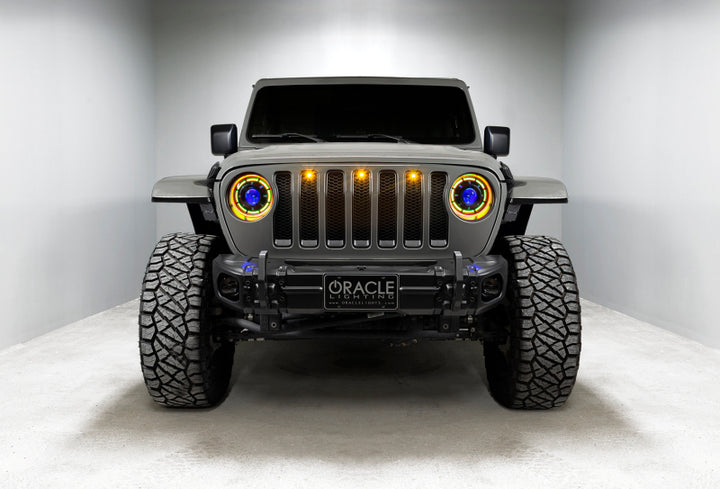 Oracle Oculus Bi-LED Projector Headlights for Jeep JL/Gladiator JT - w/ BC1 Controller - Bull Strap