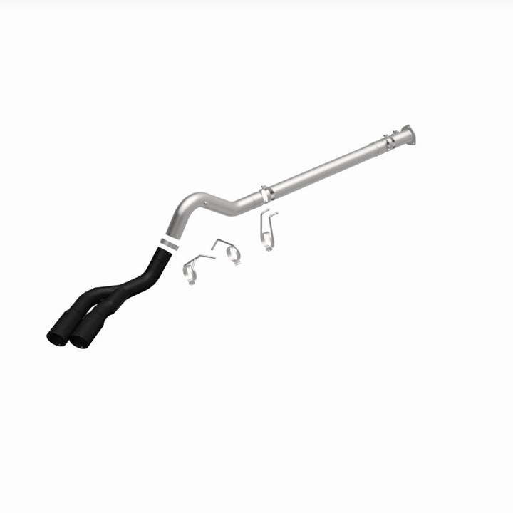 MagnaFlow 08-18 Ford F-250/F-350/F-450 4.6L/6.7 DPF-Back Black 4in Dual Single Rear Exit - Bull Strap