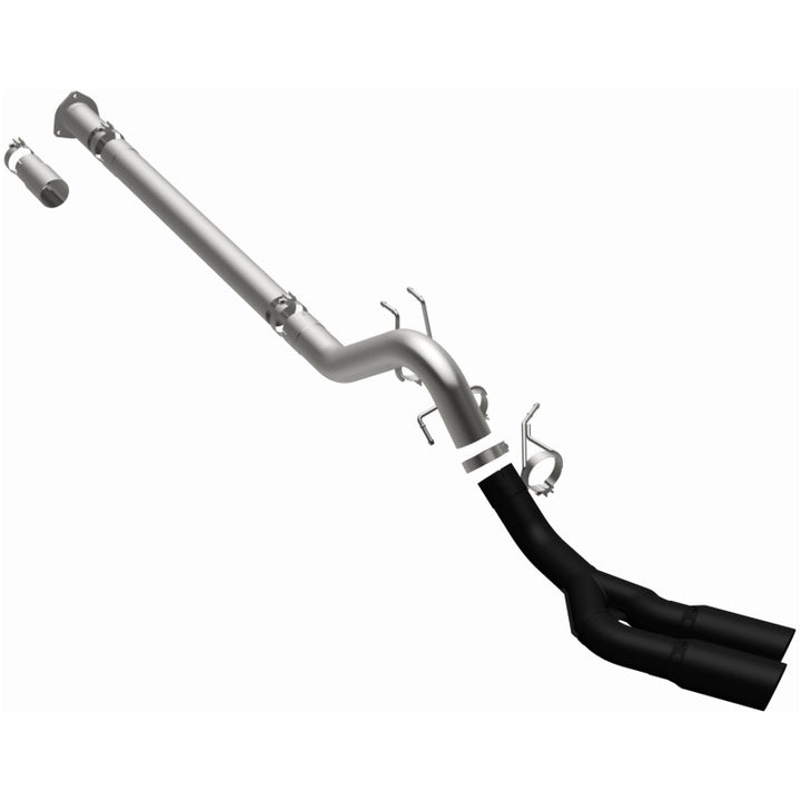 MagnaFlow 08-18 Ford F-250/F-350/F-450 4.6L/6.7 DPF-Back Black 4in Dual Single Rear Exit - Bull Strap