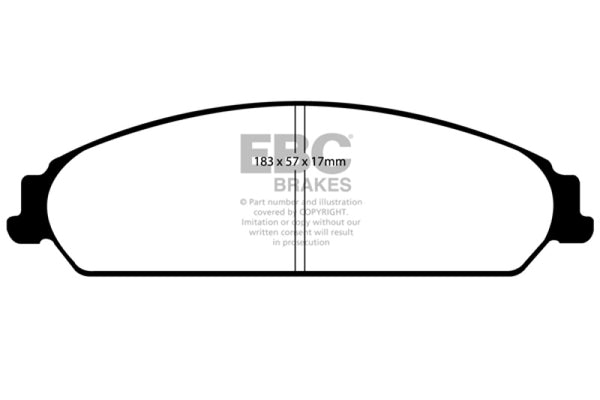 EBC 13-14 Chrysler 200 3.6 Yellowstuff Front Brake Pads - Bull Strap
