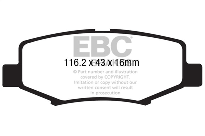 EBC 06-11 Dodge Nitro 3.7 Greenstuff Rear Brake Pads - Bull Strap
