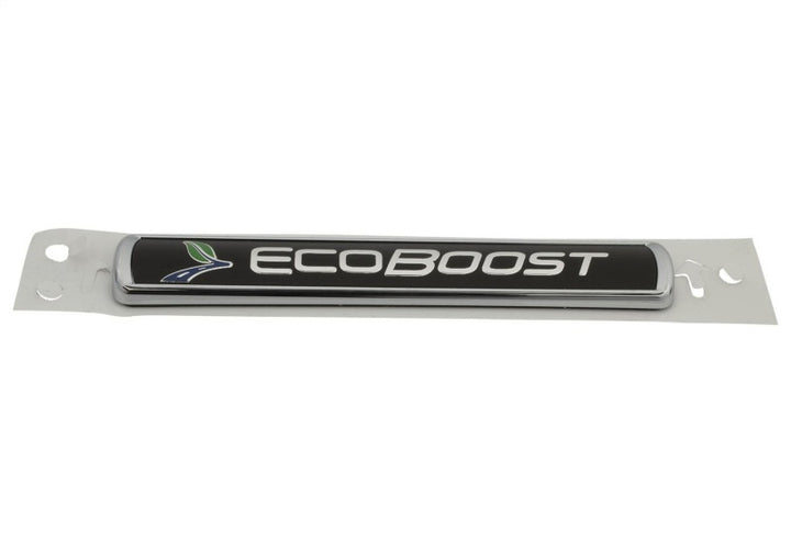 Ford Racing Black/Silver EcoBoost Emblem 3-1/2in x 9/16in - Set of 2 - Bull Strap