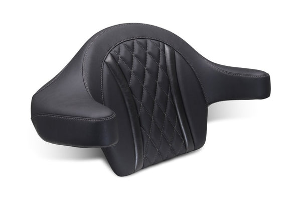 Mustang 23-25 Harley CVO Road Glide (ST) Deluxe Diamond Ext Arm Wrap-around Backrest Black - Bull Strap