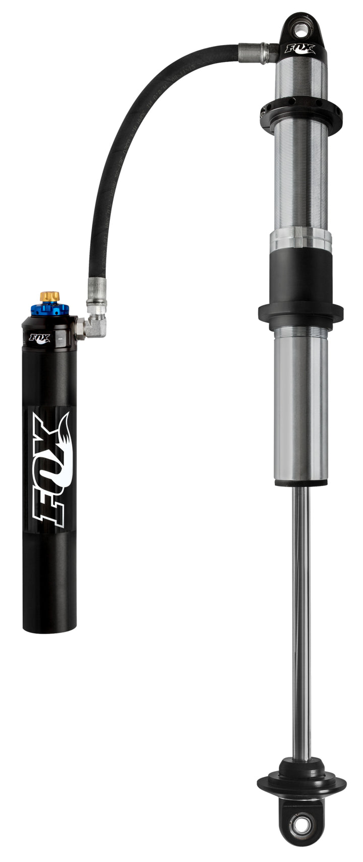Fox 2.5 Performance Series 10in. Remote Reservoir Coilover Shock 7/8in. Shaft w/DSC Adjuster - Blk - Bull Strap