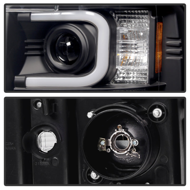 Spyder Chevy Silverado 2014-16 2500 HD Projector Headlights Light Bar DRL Blk PRO-YD-CSHD14-LBDRL-BK - Bull Strap