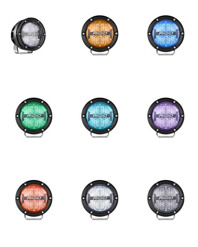 Rigid Industries 360-Series 4in LED Off-Road Diffused Beam - RGBW Backlight (Pair) - Bull Strap