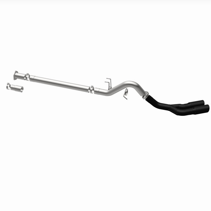 MagnaFlow 08-18 Ford F-250/F-350/F-450 4.6L/6.7 DPF-Back Black 4in Dual Single Rear Exit - Bull Strap
