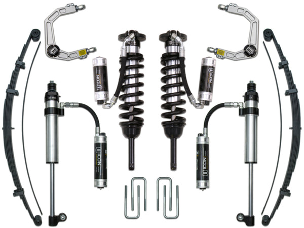 ICON 05-15 Toyota Tacoma 0-3.5in/16-17 Toyota Tacoma 0-2.75in Stage 9 Suspension System w/Billet Uca - Bull Strap