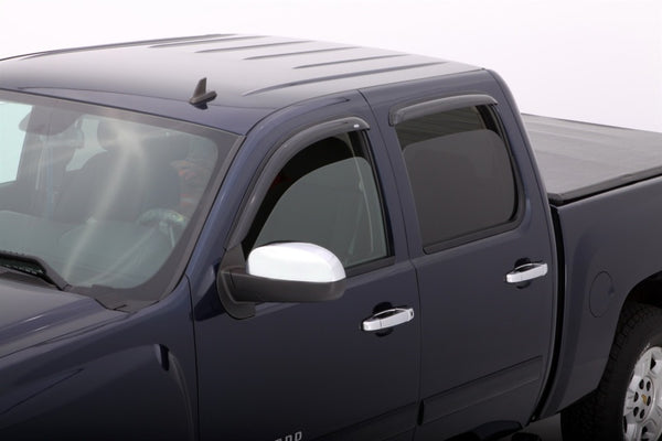 AVS 07-13 Chevy Silverado 1500 Ext. Cab Ventvisor Outside Mount Window Deflectors 4pc - Smoke - Bull Strap