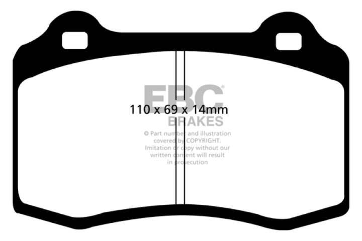 EBC 96-00 Lotus Esprit Turbo 2.0 Turbo GT3 Redstuff Front Brake Pads - Bull Strap