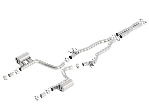 Borla 2015 Dodge Challenger Hellcat 6.2L V8 ATAK Catback Exhaust No Tips Factory Valance - Bull Strap