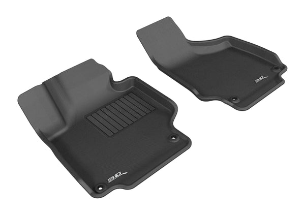 3D MAXpider 2008-2015 Audi TT/TTS Kagu 1st Row Floormat - Black - Bull Strap