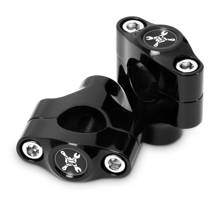 Burly Brand Hawk Riser Clamp for 1in Bar, Set - Black - Bull Strap