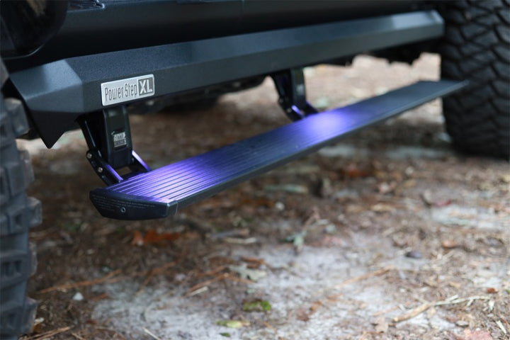 AMP Research 18-24 Jeep Wrangler JL 2DR PowerStep XL - Black (Incl OEM Style Illumination) - Bull Strap