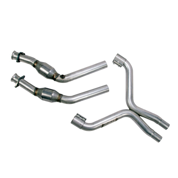 BBK 11-14 Mustang 3.7 V6 High Flow X Pipe With Catalytic Converters - 2-1/2 - Bull Strap