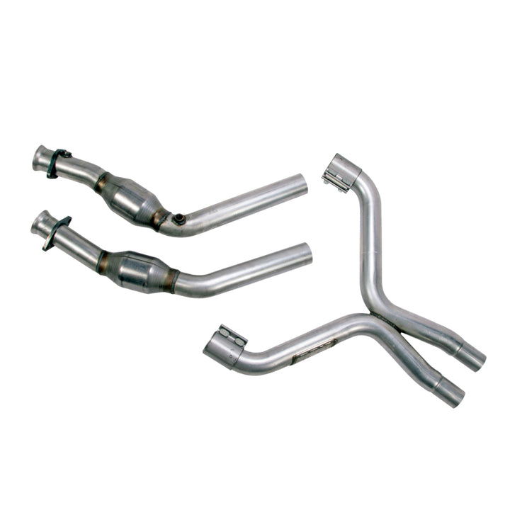 BBK 11-14 Mustang 3.7 V6 High Flow X Pipe With Catalytic Converters - 2-1/2 - Bull Strap