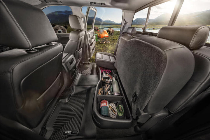 Husky Liners 14-21 Toyota Tundra Double Cab Under Seat Storage Box (w/o Factory Subwoofer) - Bull Strap