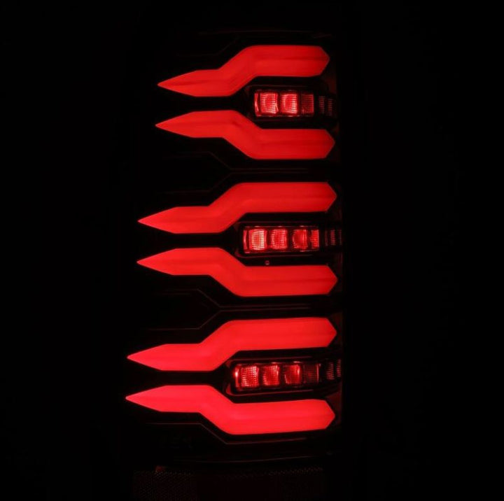 AlphaRex 99-06 Chevrolet Silverado Sierra LUXX-Series LED Tail Lights Alpha-Black - Bull Strap
