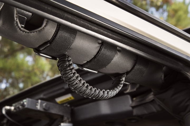 Rugged Ridge Paracord Grab Handles Black/Black Pair - Bull Strap