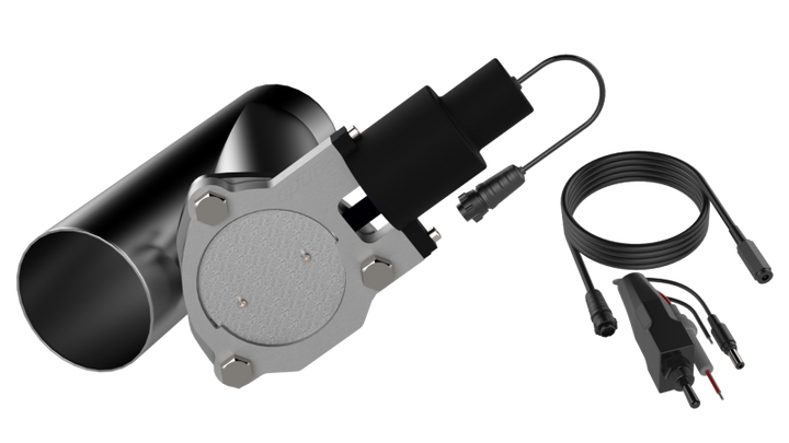 QTP 3.5in Bolt-On QTEC Electric Cutout Valve - Single - Bull Strap