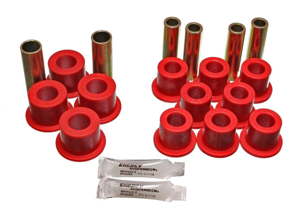 Energy Suspension 06/86-97 Nissan 720/Hardbody P/U 4WD Red Front Leaf Spring Bushing Set - Bull Strap