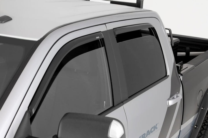AVS 99-16 Ford F-250 Supercrew Ventvisor In-Channel Front & Rear Window Deflectors 4pc - Smoke - Bull Strap