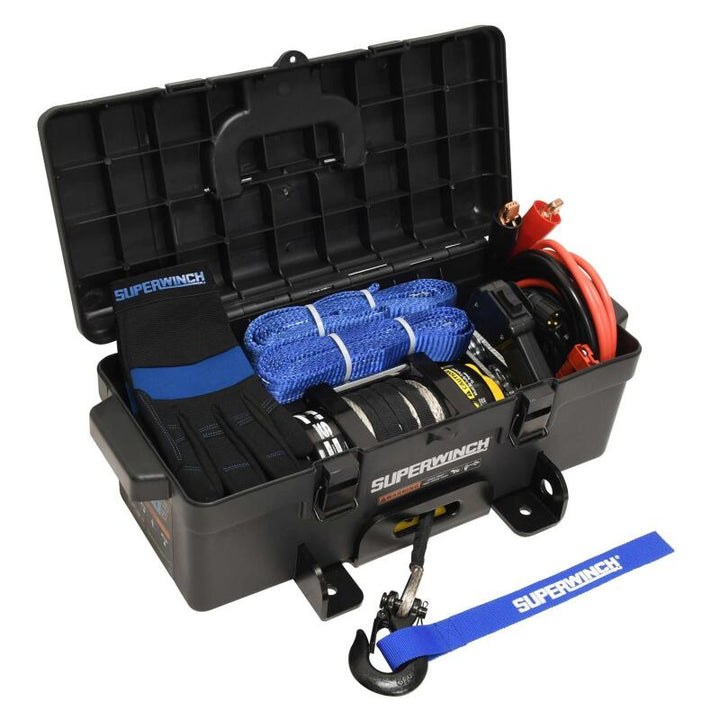 Superwinch 4000 LBS 12V DC 3/16in x 50ft Synthetic Rope Winch2Go - Bull Strap